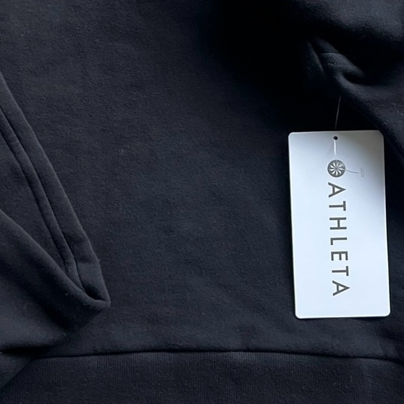 NWT Athleta Retroplush Revive Crewneck Sweatshirt Black Size XS - Picture 8 of 10